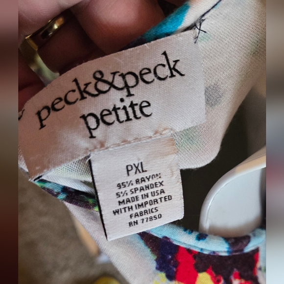 Peck & Peck Watercolor Abstract SUPER CUTE Women's Top SzPXL - Picture 6 of 6